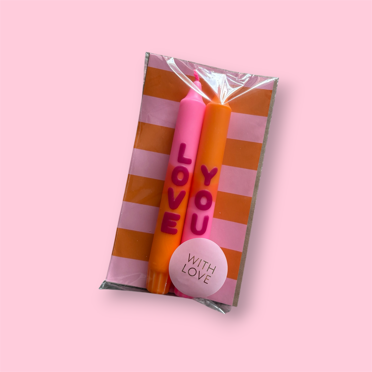 LOVE YOU (roze) - 2 stuks