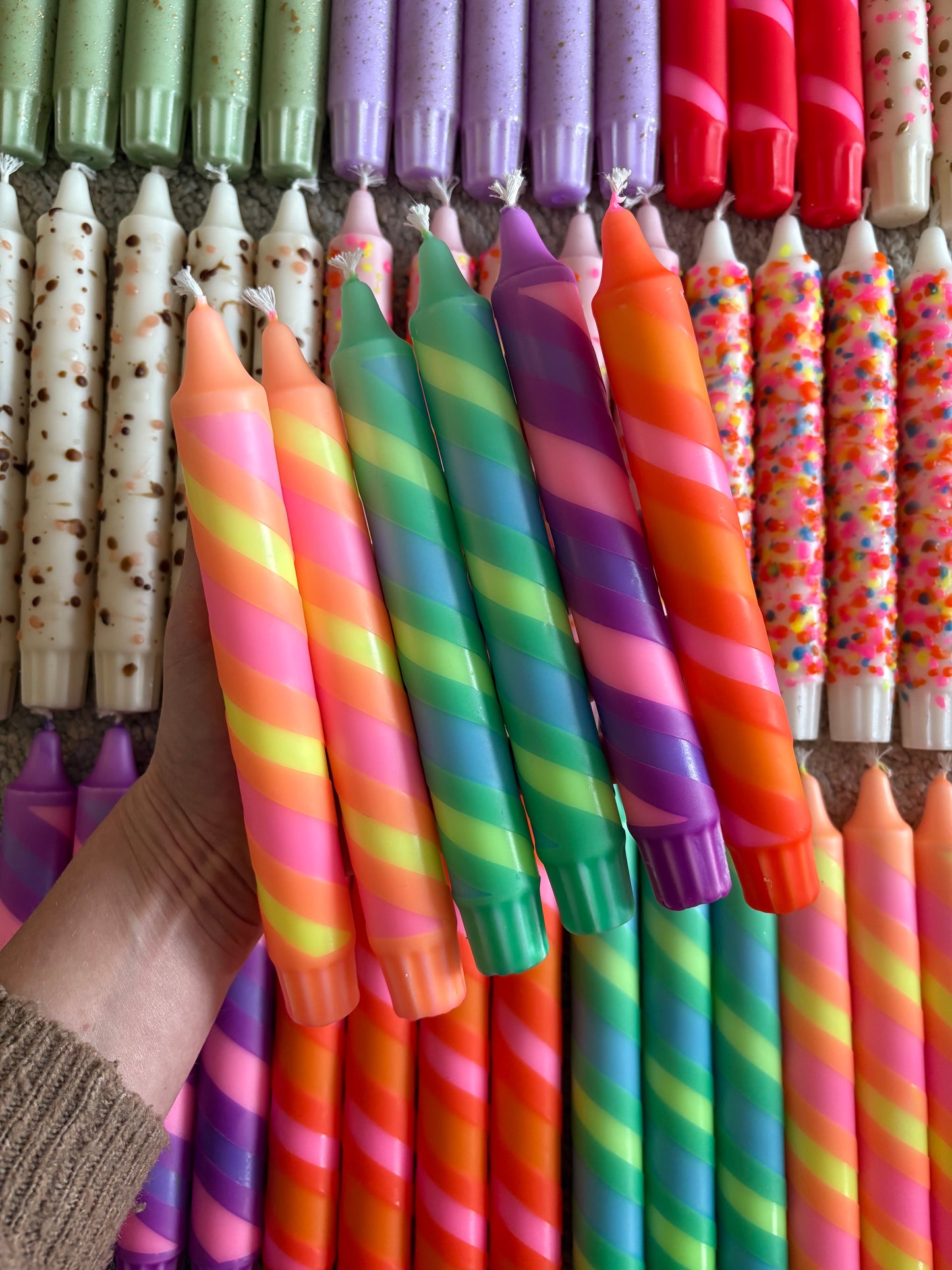 Dinerkaars - Dubbel swirl - Oranje/roze/geel