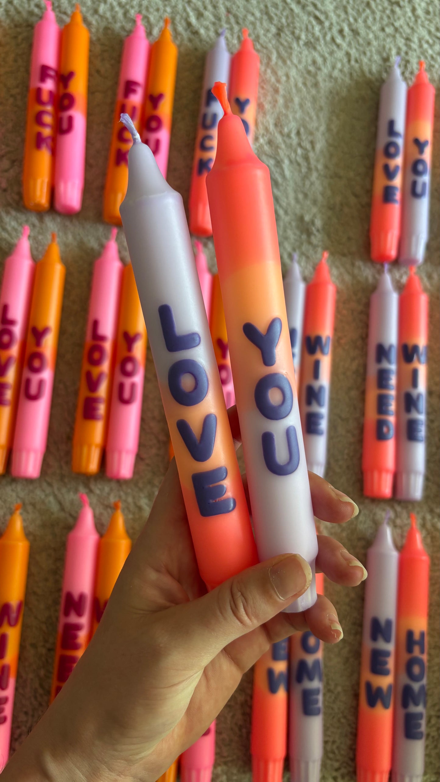 LOVE YOU (lila) - 2 stuks
