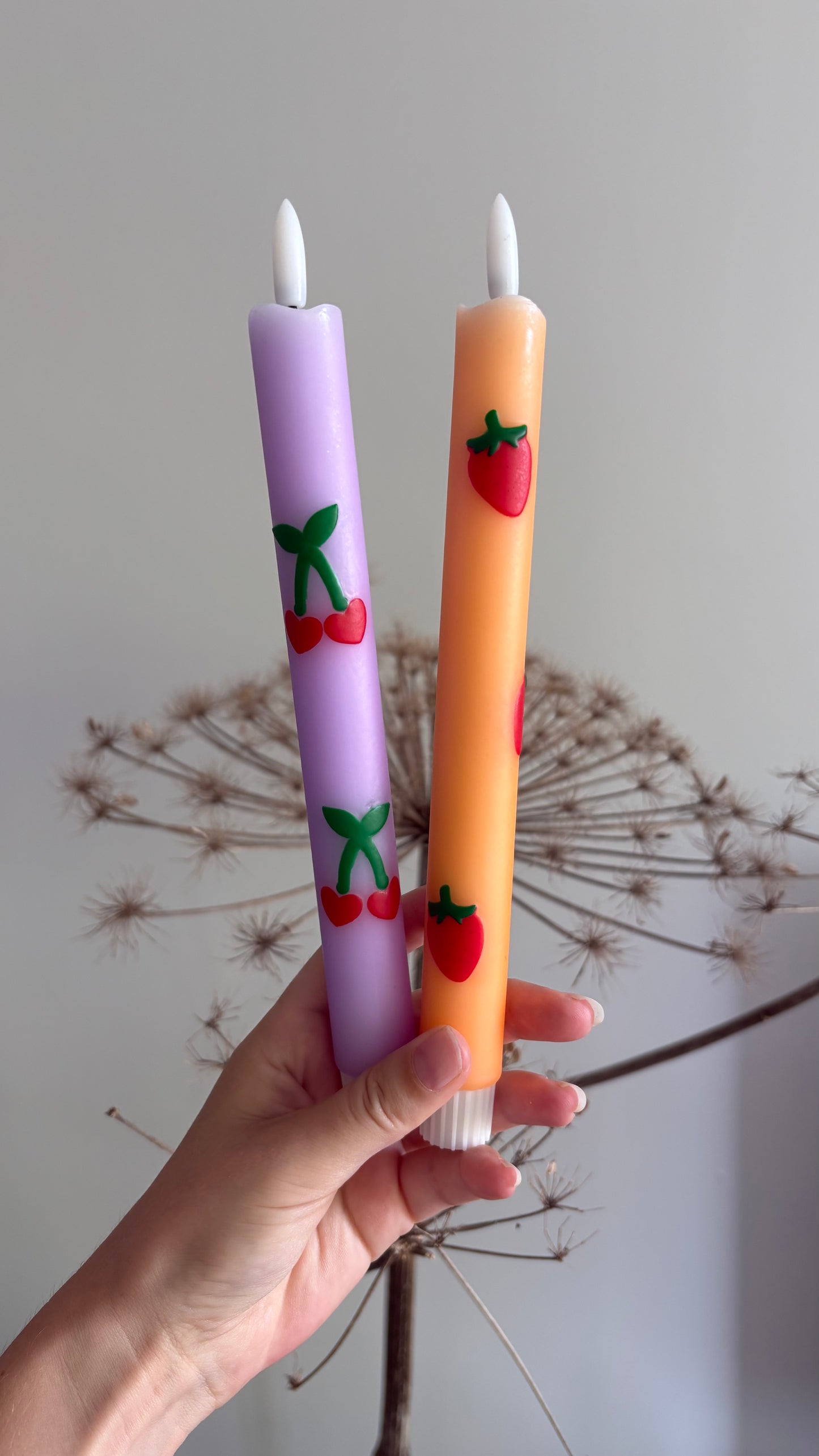 LED-kaars - Kers - Lila
