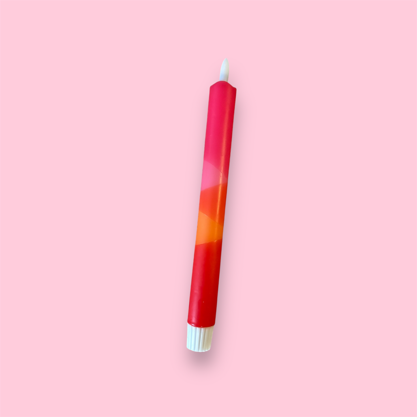 LED-kaars - Dip-dye - Rood/oranje/roze