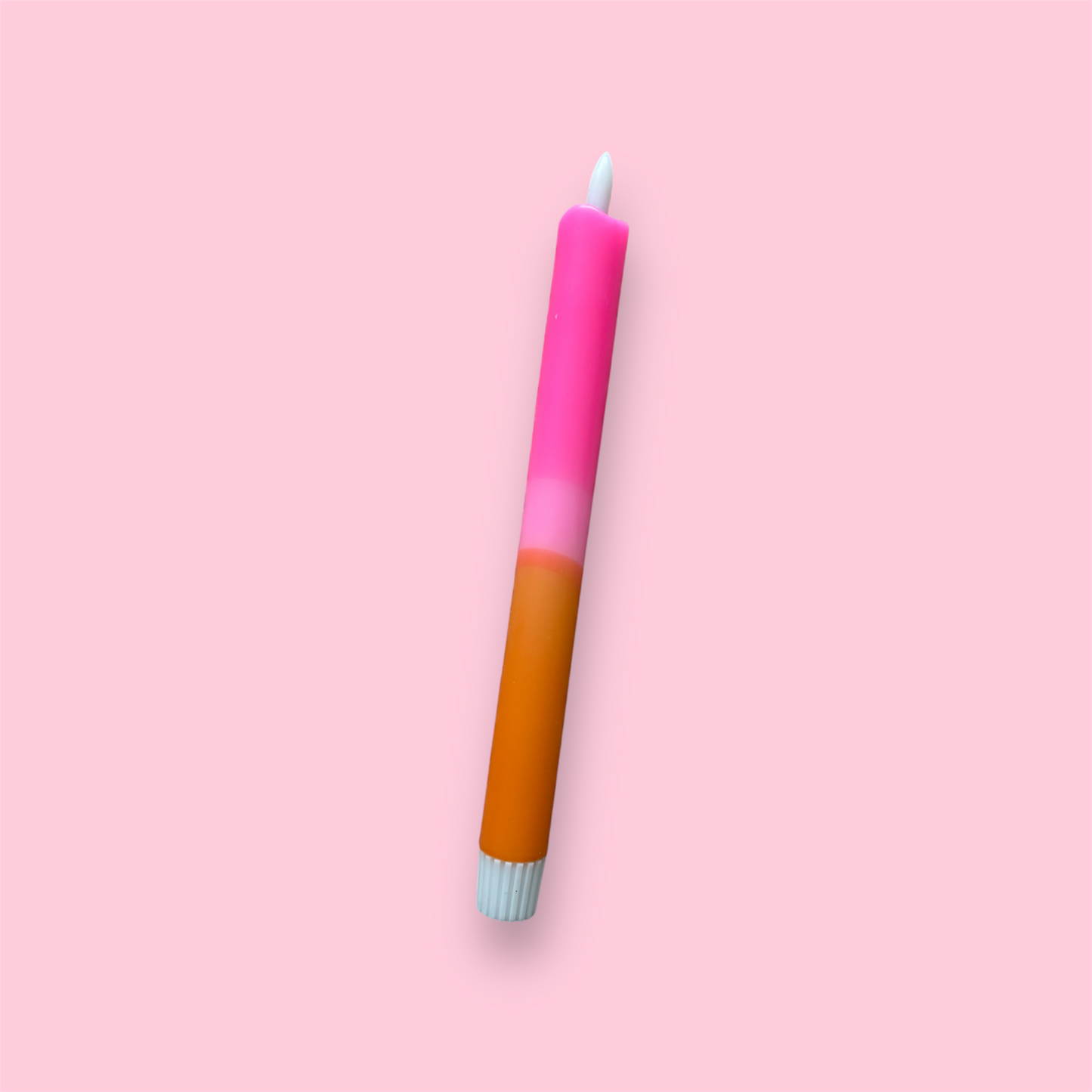 LED-kaars - Oranje/neon roze