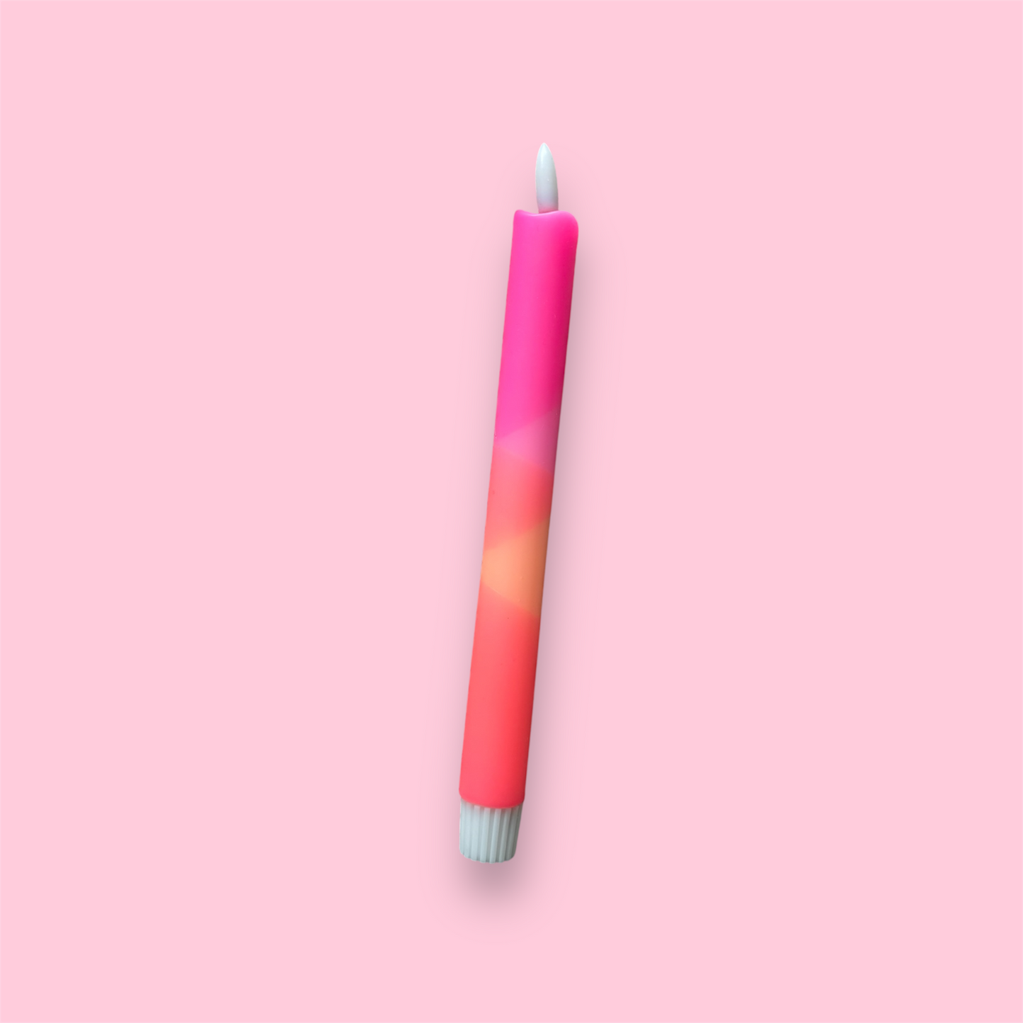 LED-kaars - 4 kleuren oranje/roze pastel
