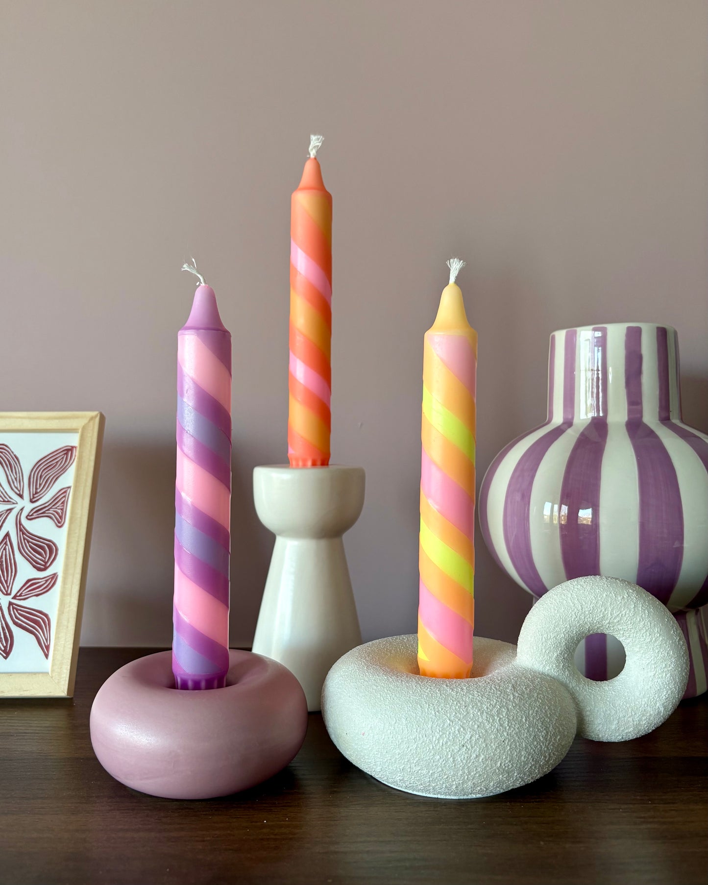 Dinerkaars - Dubbel swirl - Oranje/roze