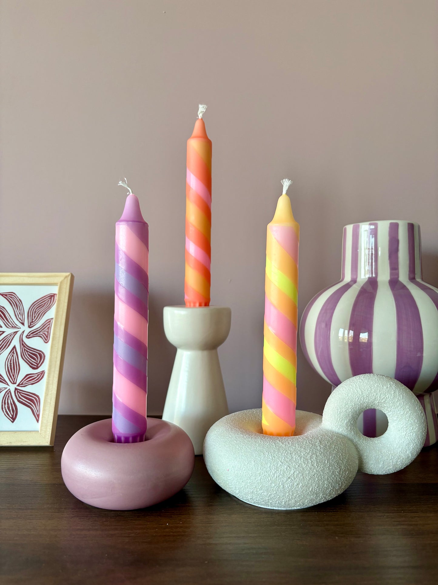 Dinerkaars - Dubbel swirl - Paars/roze
