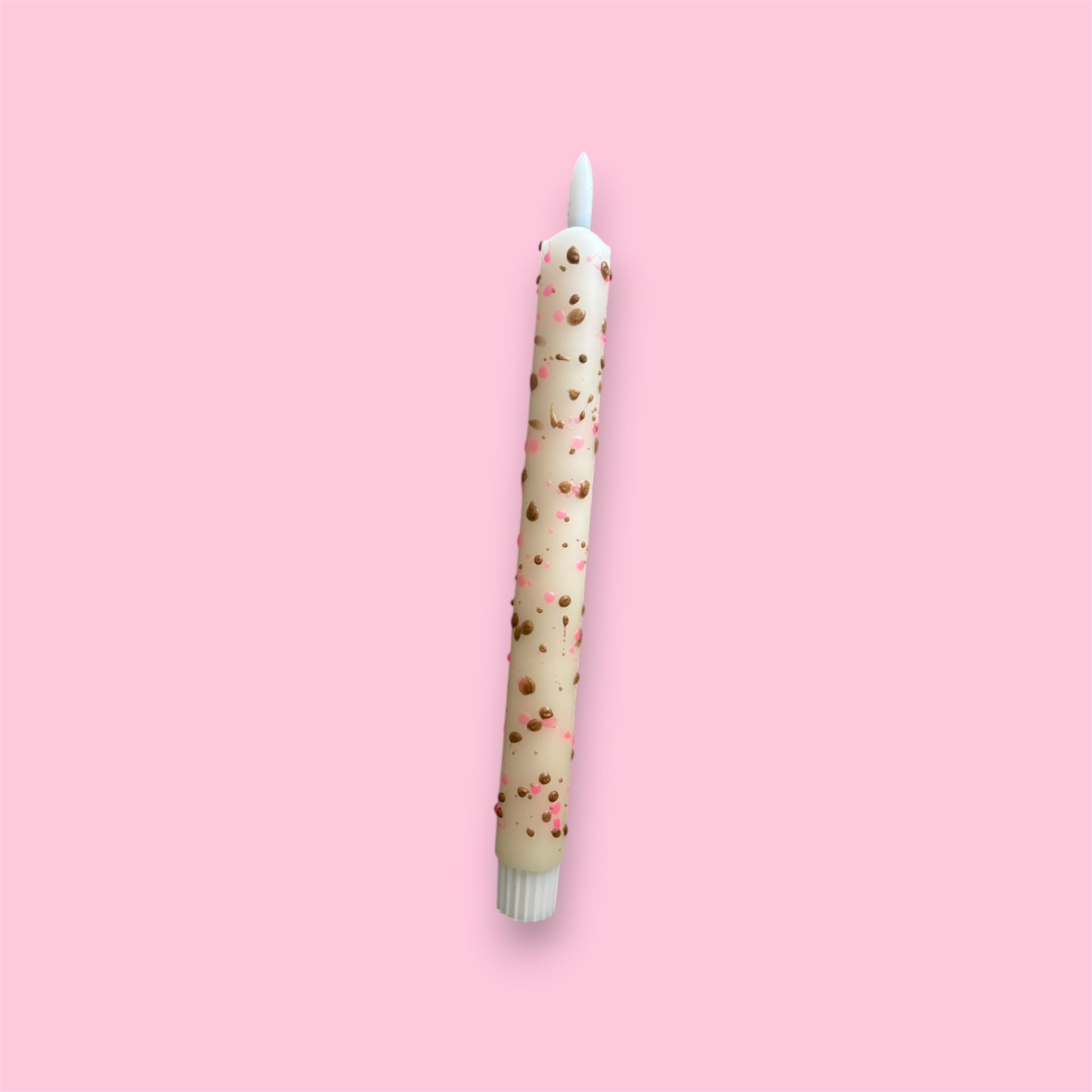 LED-kaars - Disco - Beige/neon roze/goud