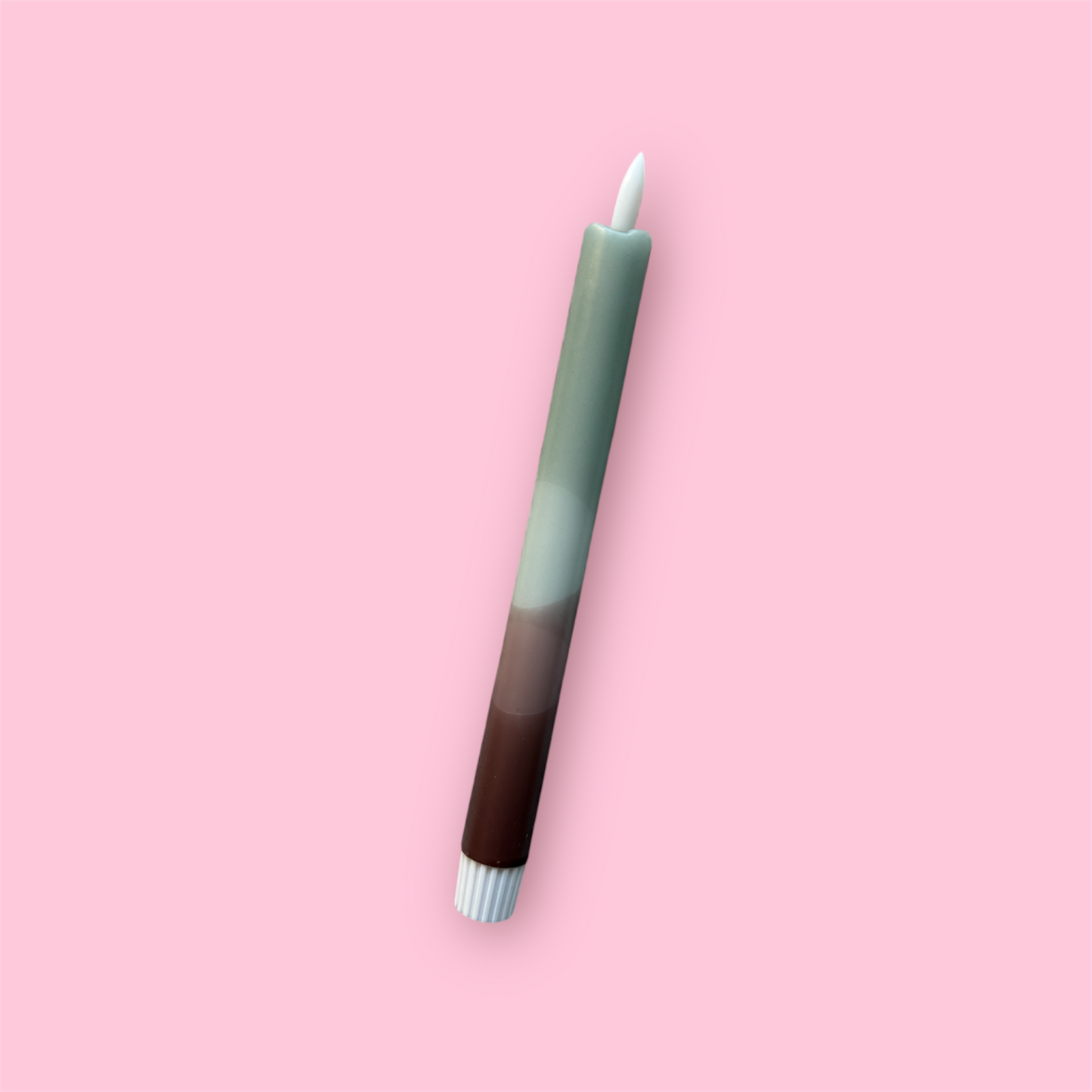 LED-kaars - Dip dye - Bruin/groen