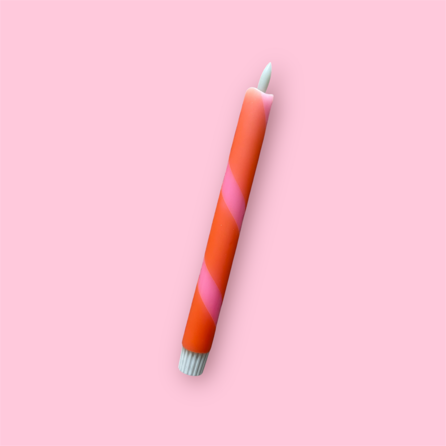 LED-kaars - Swirl - Neon roze
