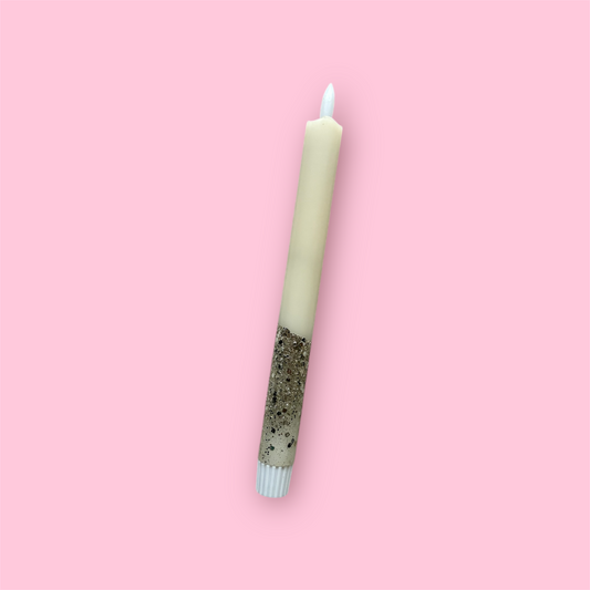 LED-kaars - Beige/glitter