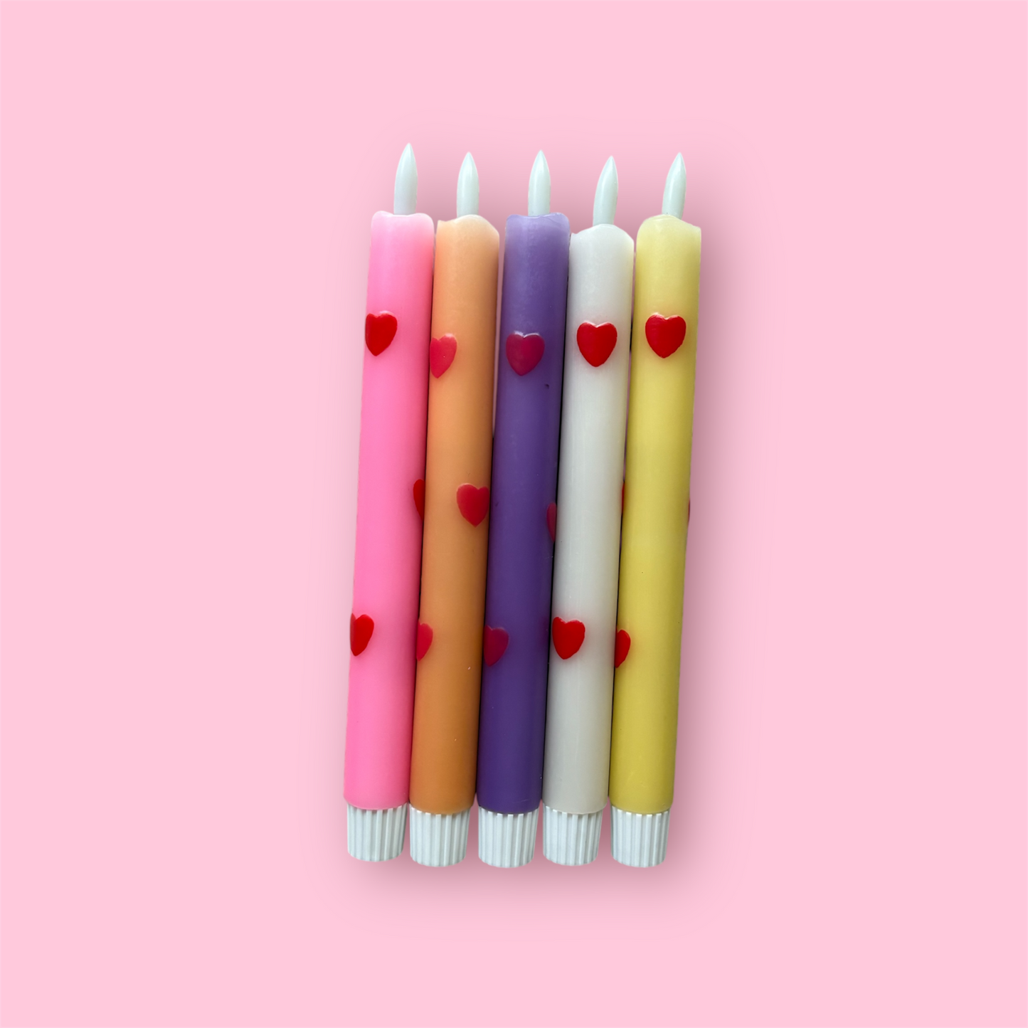 LED-kaars - Hartjes - Geel