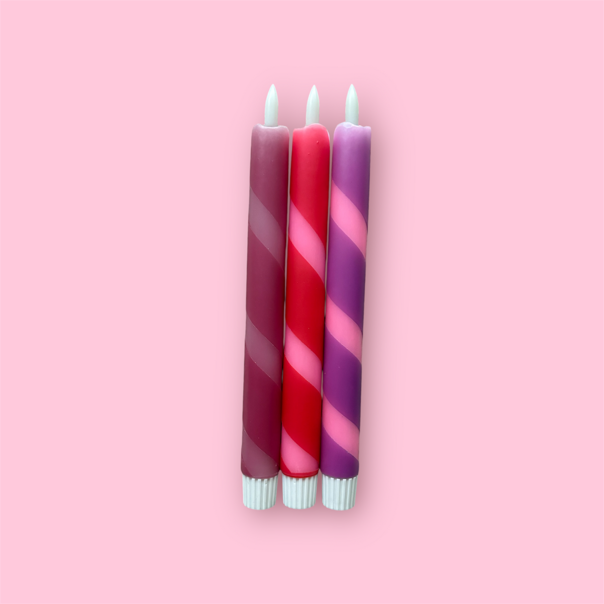 LED-kaars - Swirl - Donker roze