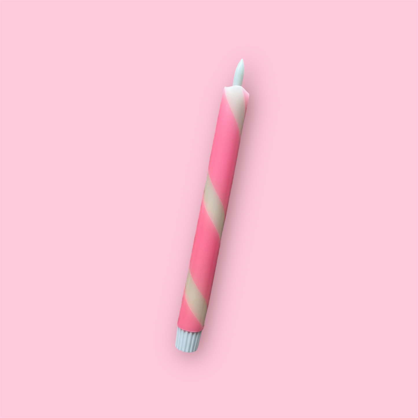 LED-kaars - Swirl - Beige/neon roze