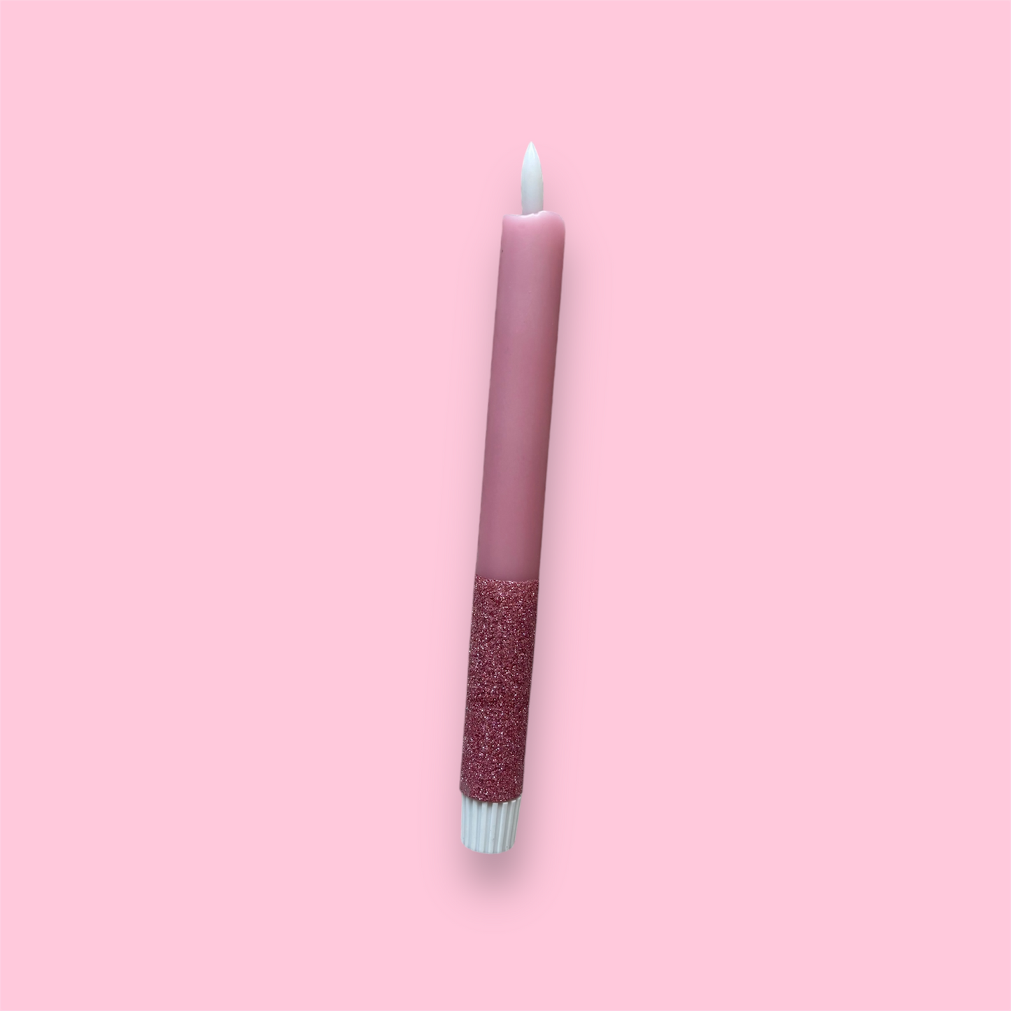 LED-kaars - Robijn/fijne glitter