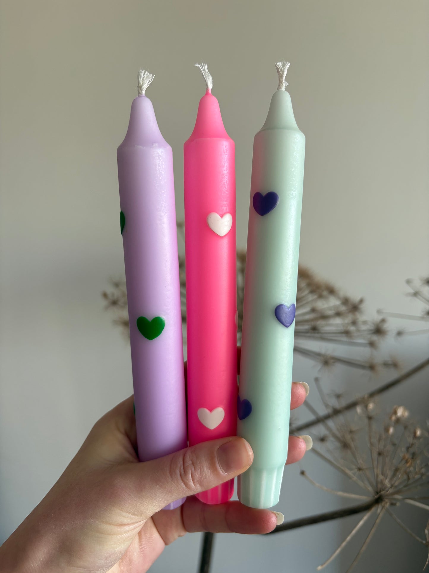 Dinerkaars - Hartjes - Neon roze