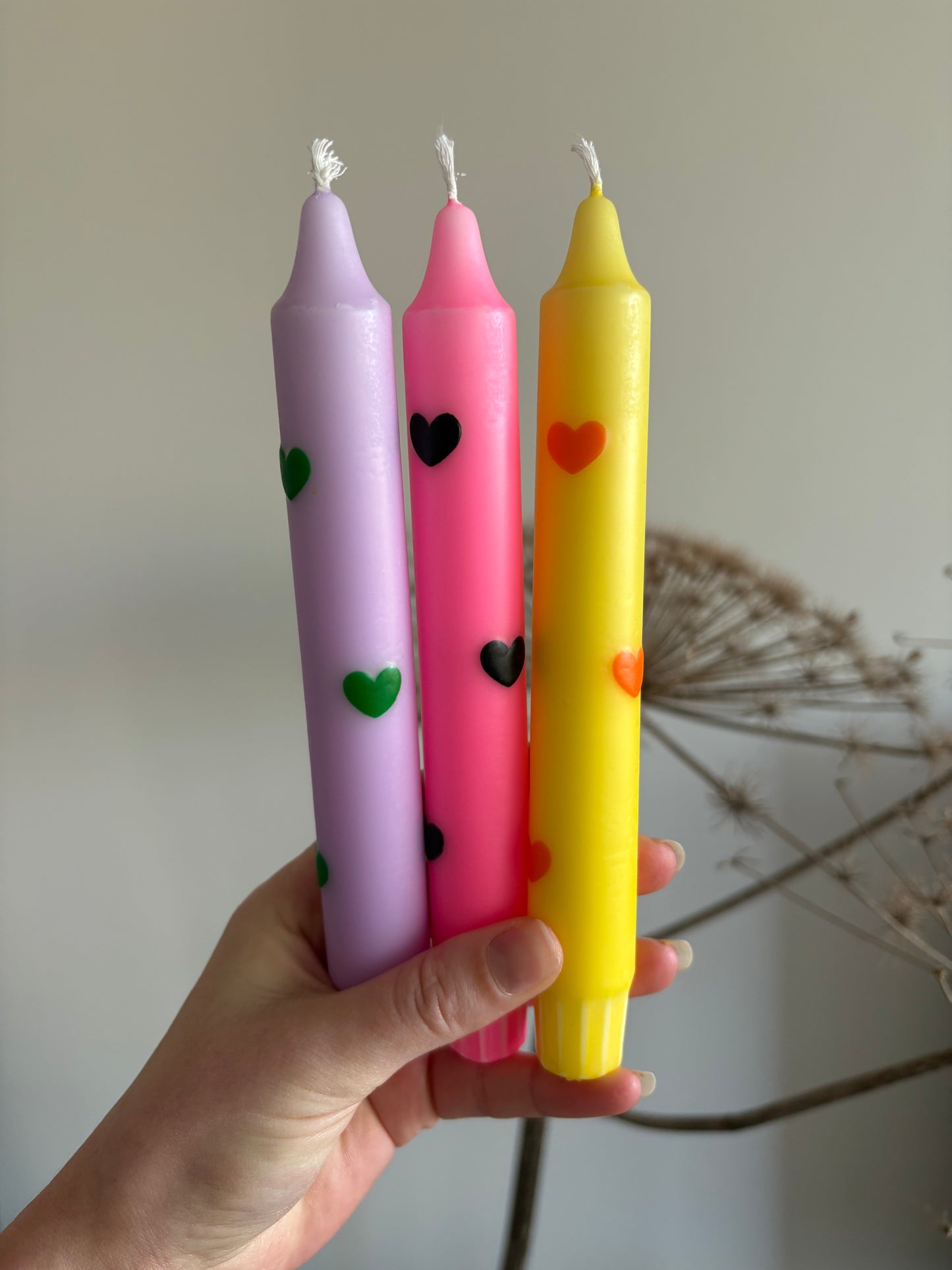 Dinerkaars - Hartjes - Neon roze(zwart)