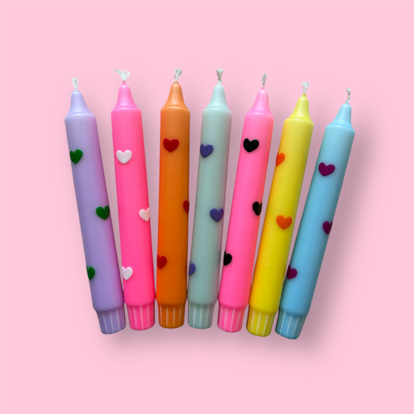 Dinerkaars - Hartjes - Neon roze(zwart)