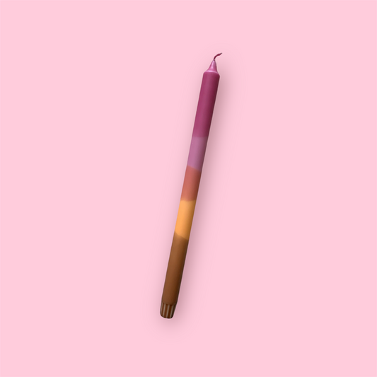 Lange dinerkaars (35cm) - Bruin/oranje/donker roze