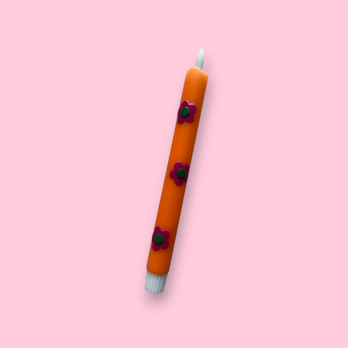 LED-kaars - Bloem - Oranje