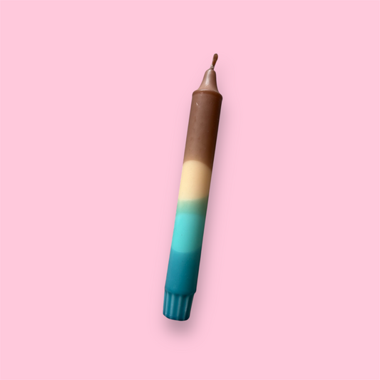Dinerkaars - Dip dye - Turquoise,blauw/terra/bruin