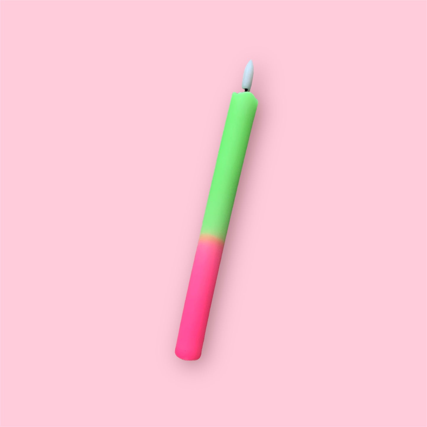 LED-kaars - Neon roze/neon groen