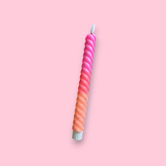 LED-kaars swirl - Spark - Oranje/roze