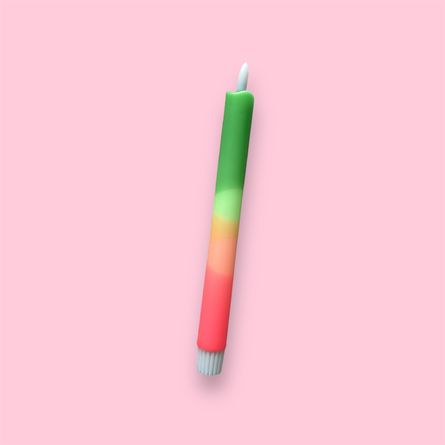 LED-kaars - Dip dye - Roze/oranje/groen