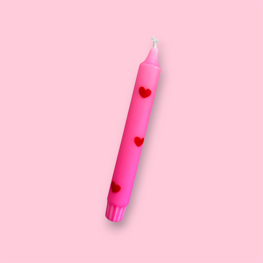 Dinerkaars - Hartjes - Neon roze(rood)