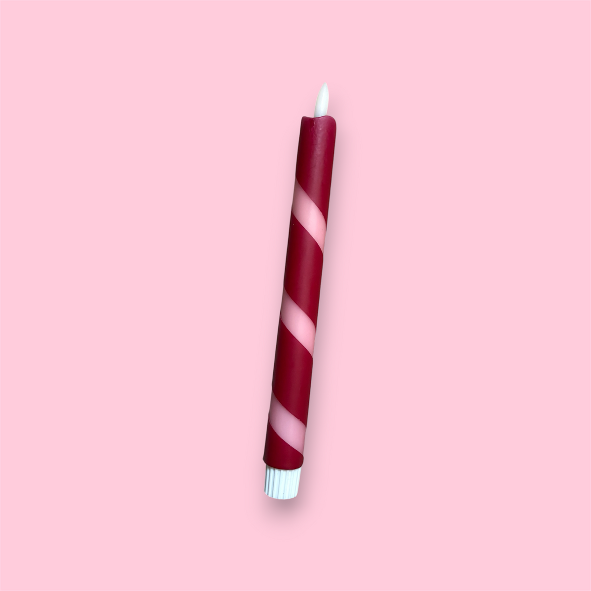 LED-kaars - Swirl - Licht roze/ burgundy