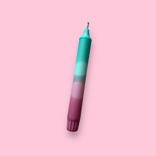 Dinerkaars - Dip dye - Donker roze/turquoise