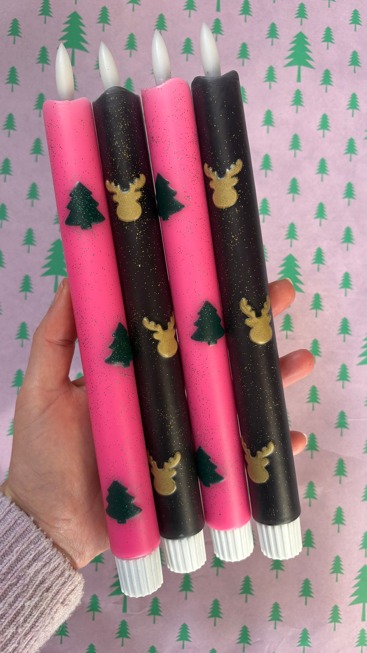 LED-kaars - Kerst - Ster/zwart