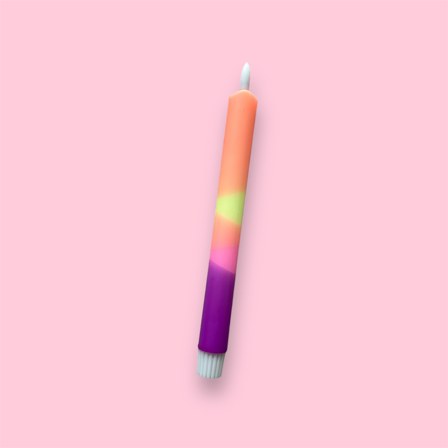 LED-kaars - Dip dye - Paars/roze/geel/oranje