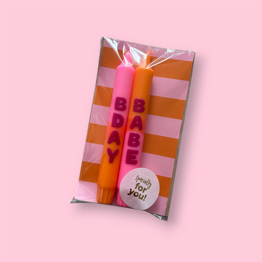 BDAY BABE (roze) - 2 stuks