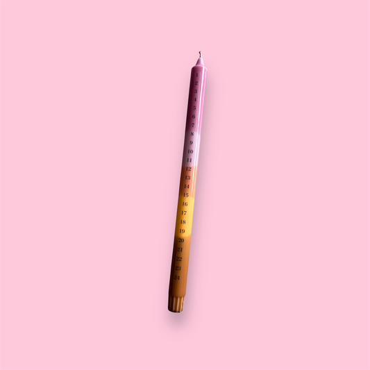 Adventskaars - Bruin/oranje/donker roze
