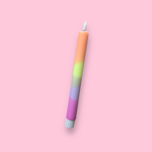 LED-kaars - Dip dye - Lila/geel/oranje