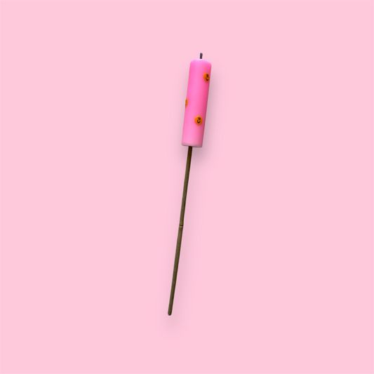 Tuinfakkel - Smiley - Neon roze
