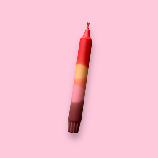 Dinerkaars - Dip dye - Bruin/roze/oranje/rood