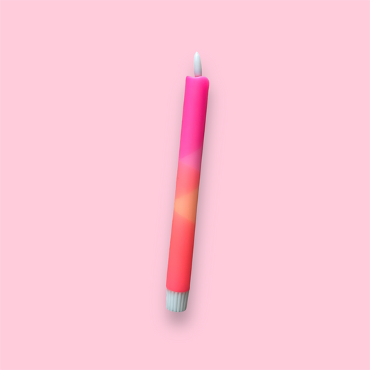 LED-kaars - 4 kleuren oranje/roze pastel
