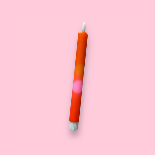 LED-kaars - Dip dye - 4 kleuren roze/oranje