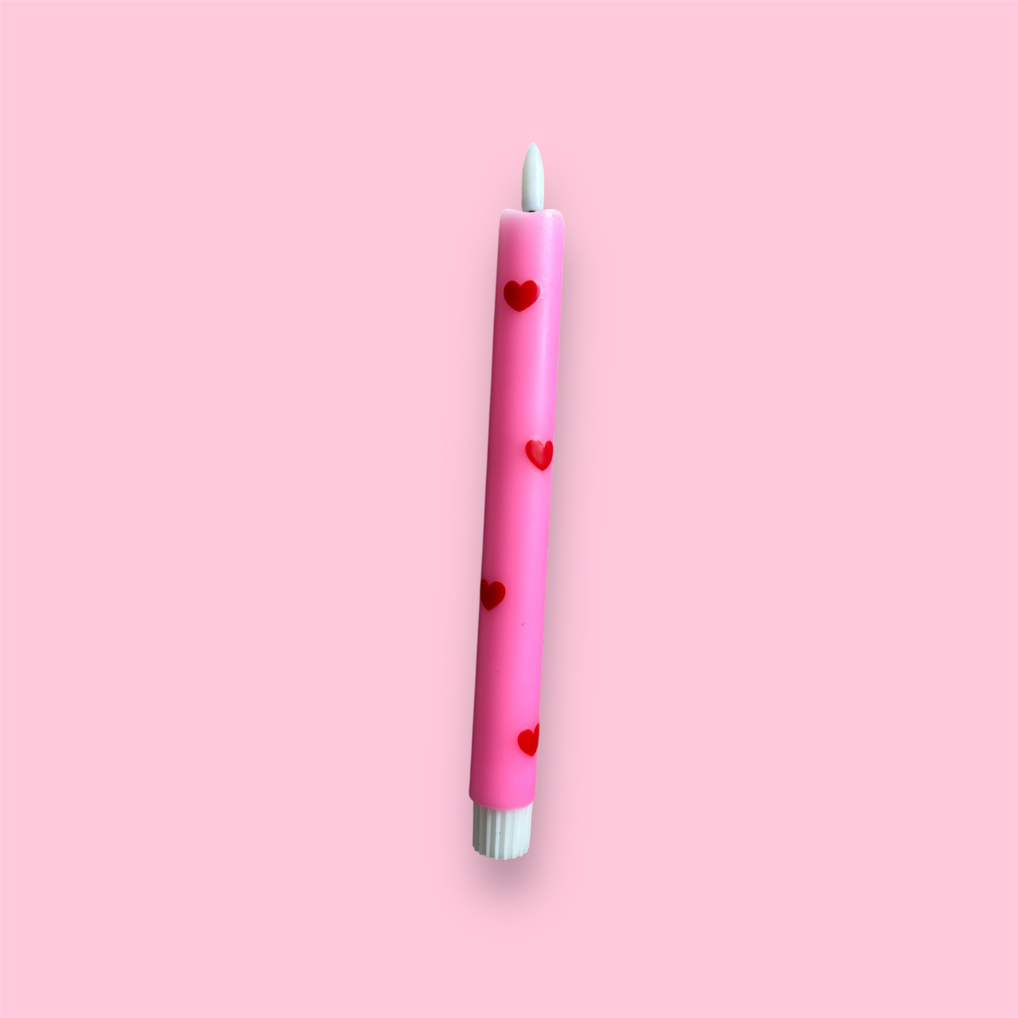 LED-kaars - Hartjes - Neon roze