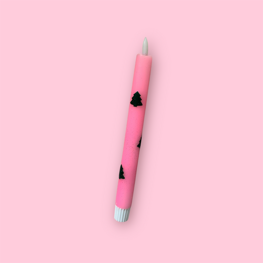LED-kaars - Kerst - Kerstboom/roze