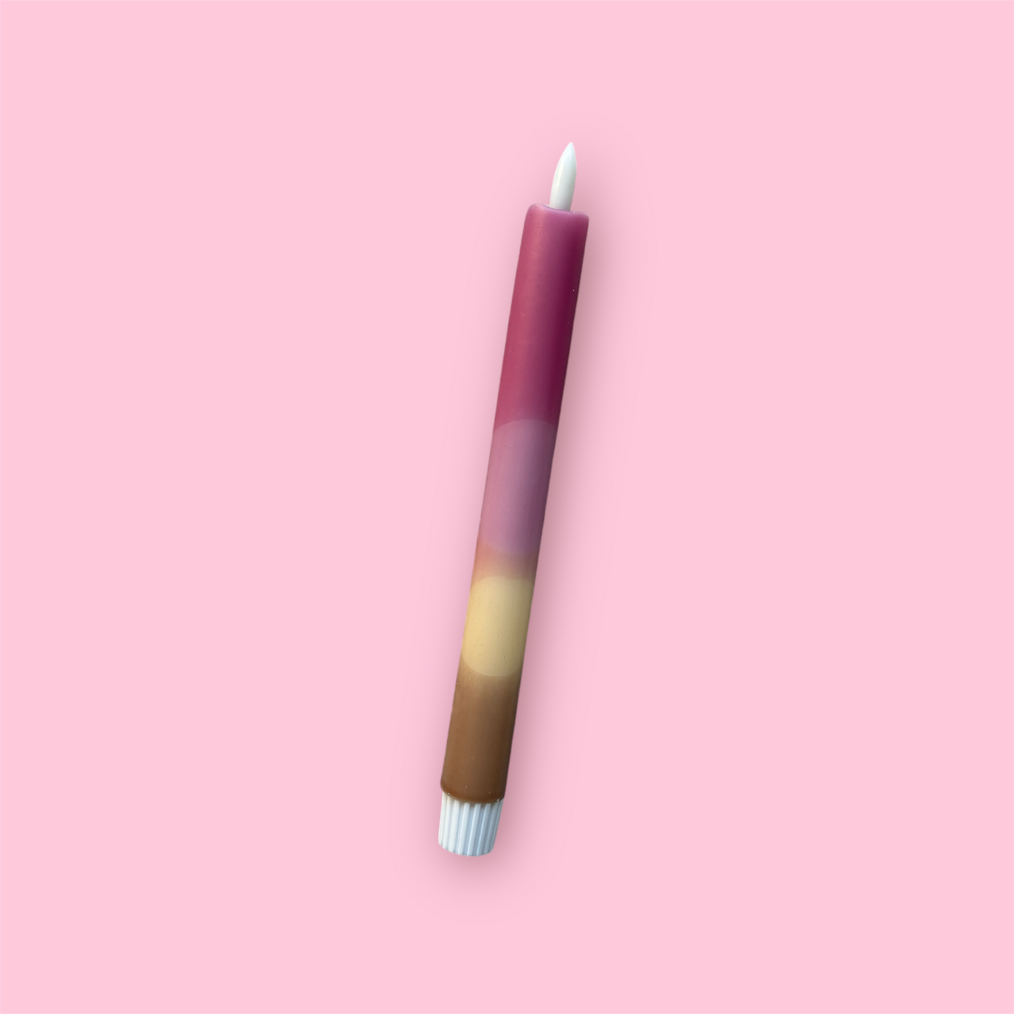 LED-kaars - Dip dye - Bruin/terra/donker roze