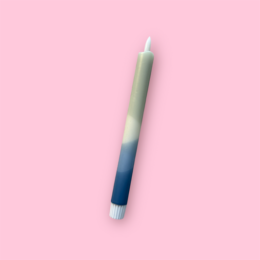 LED-kaars - Dip dye - Blauw/beige/groen