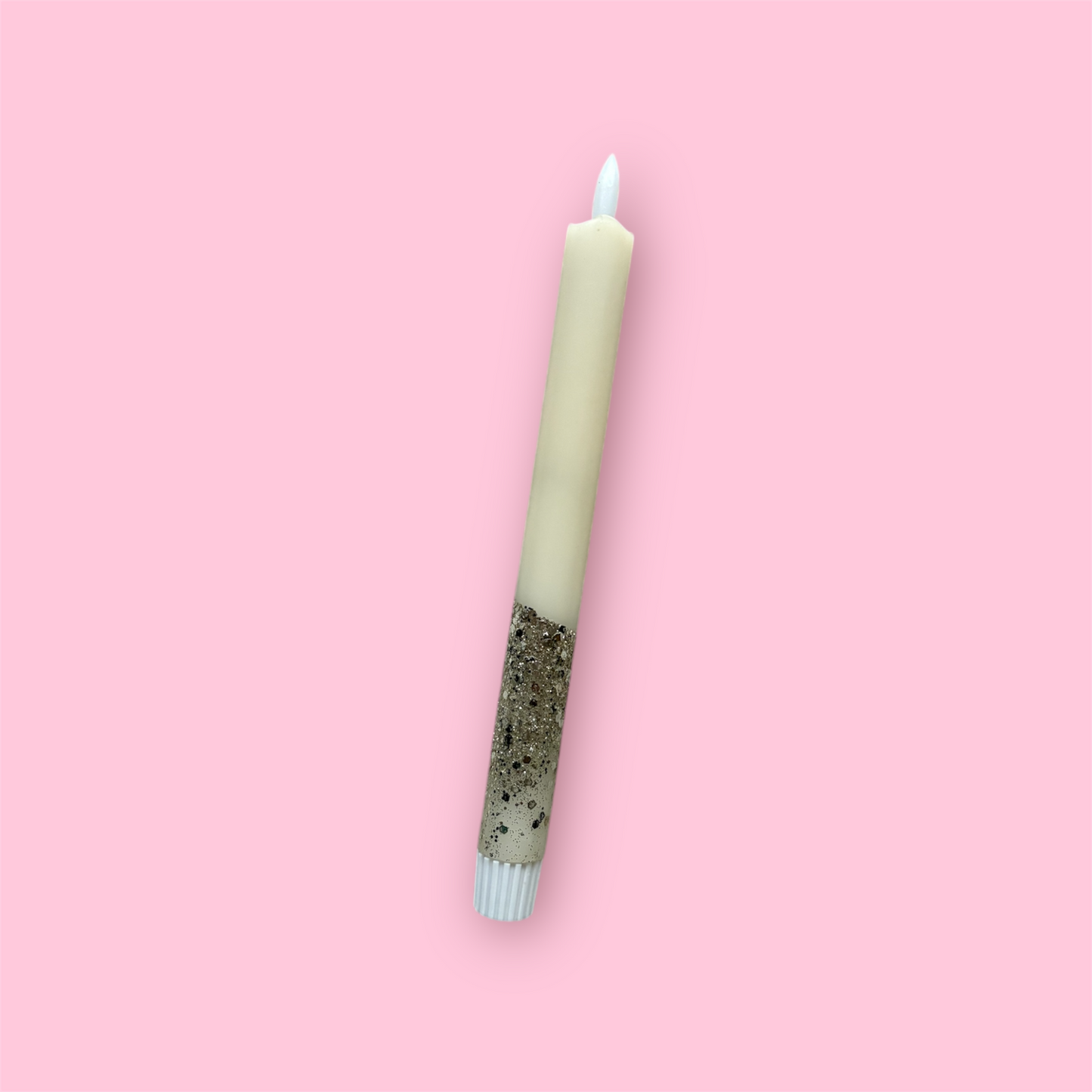 LED-kaars - Beige/glitter