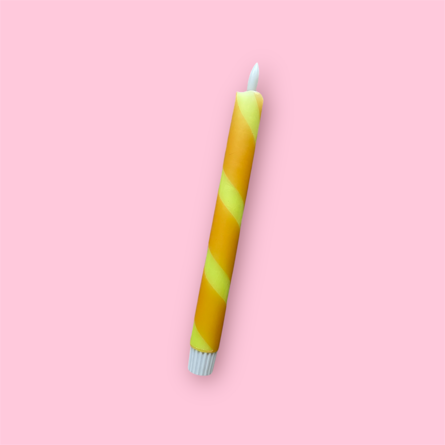 LED-kaars - Swirl - neon geel/oranje