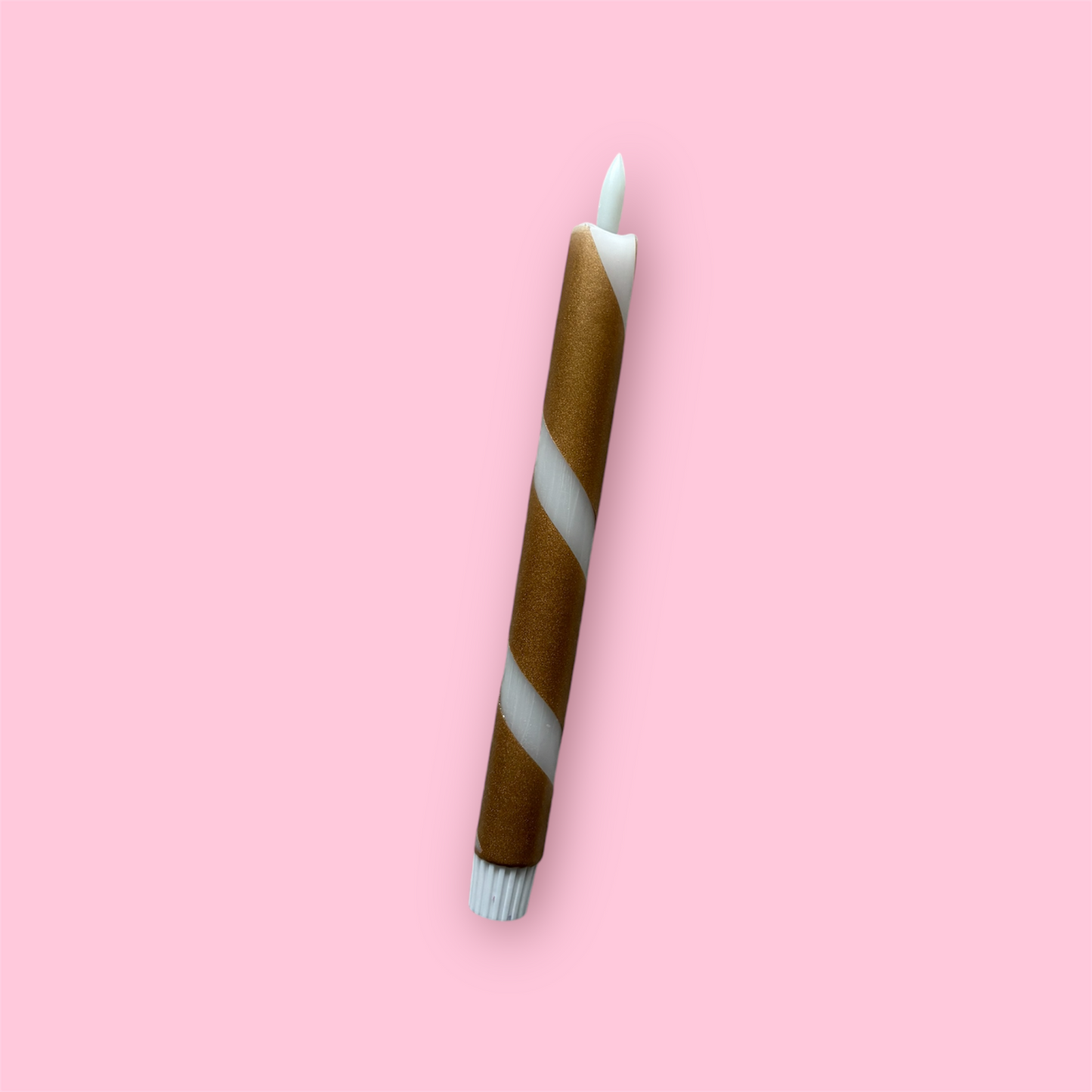 Led-kaars - Swirl - Gebroken wit/goud