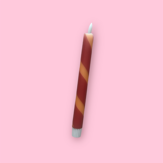 LED-kaars - Swirl - Oranje/donker roze