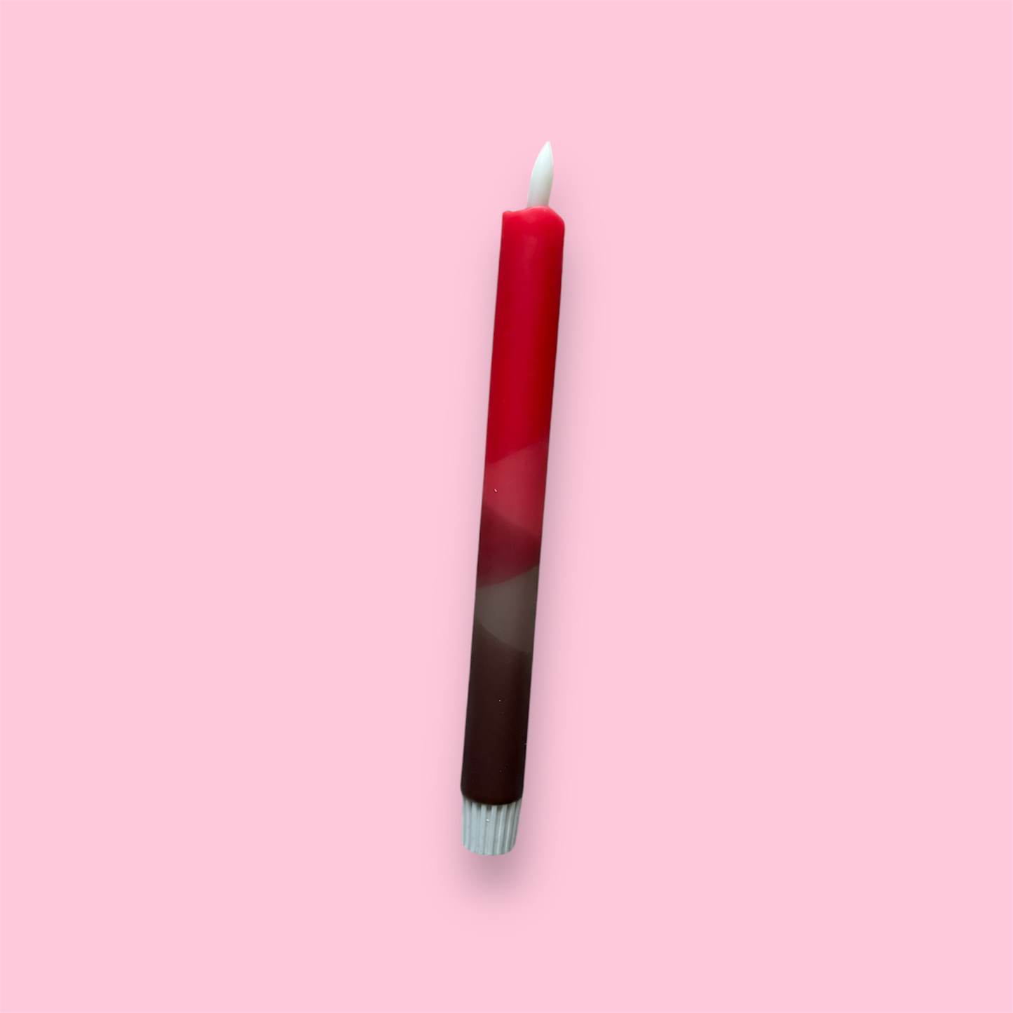 LED-kaars - Dip dye - Bruin/bordeaux