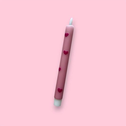 LED-kaars - Hartjes - Licht roze