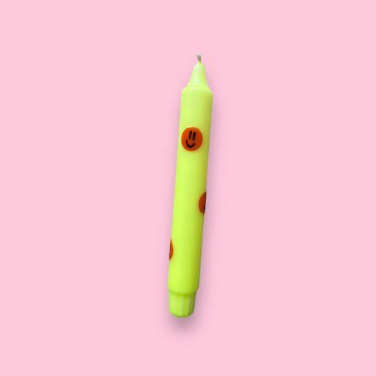 Dinerkaars - Smiley - Neon geel