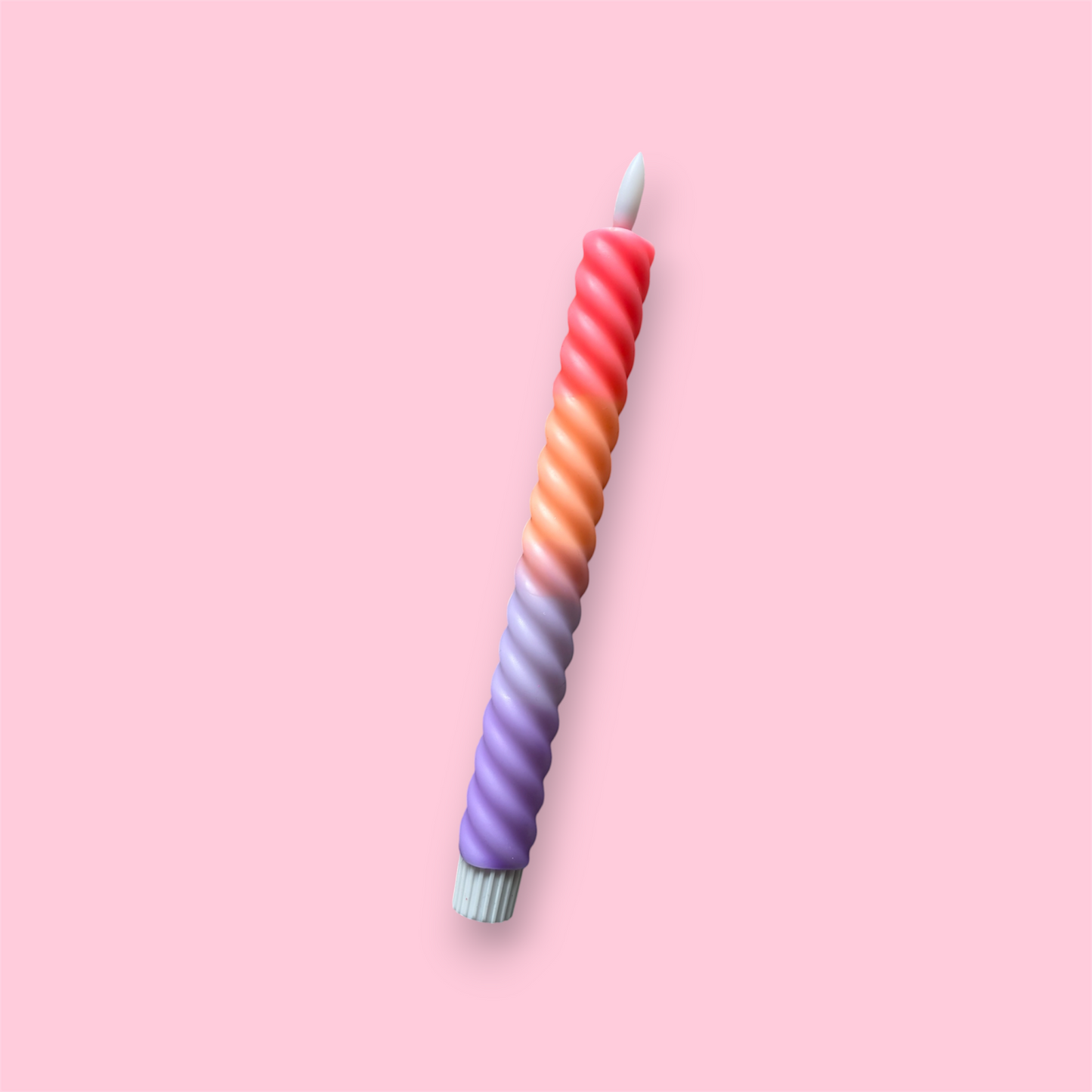 LED-kaars swirl - Lila/oranje